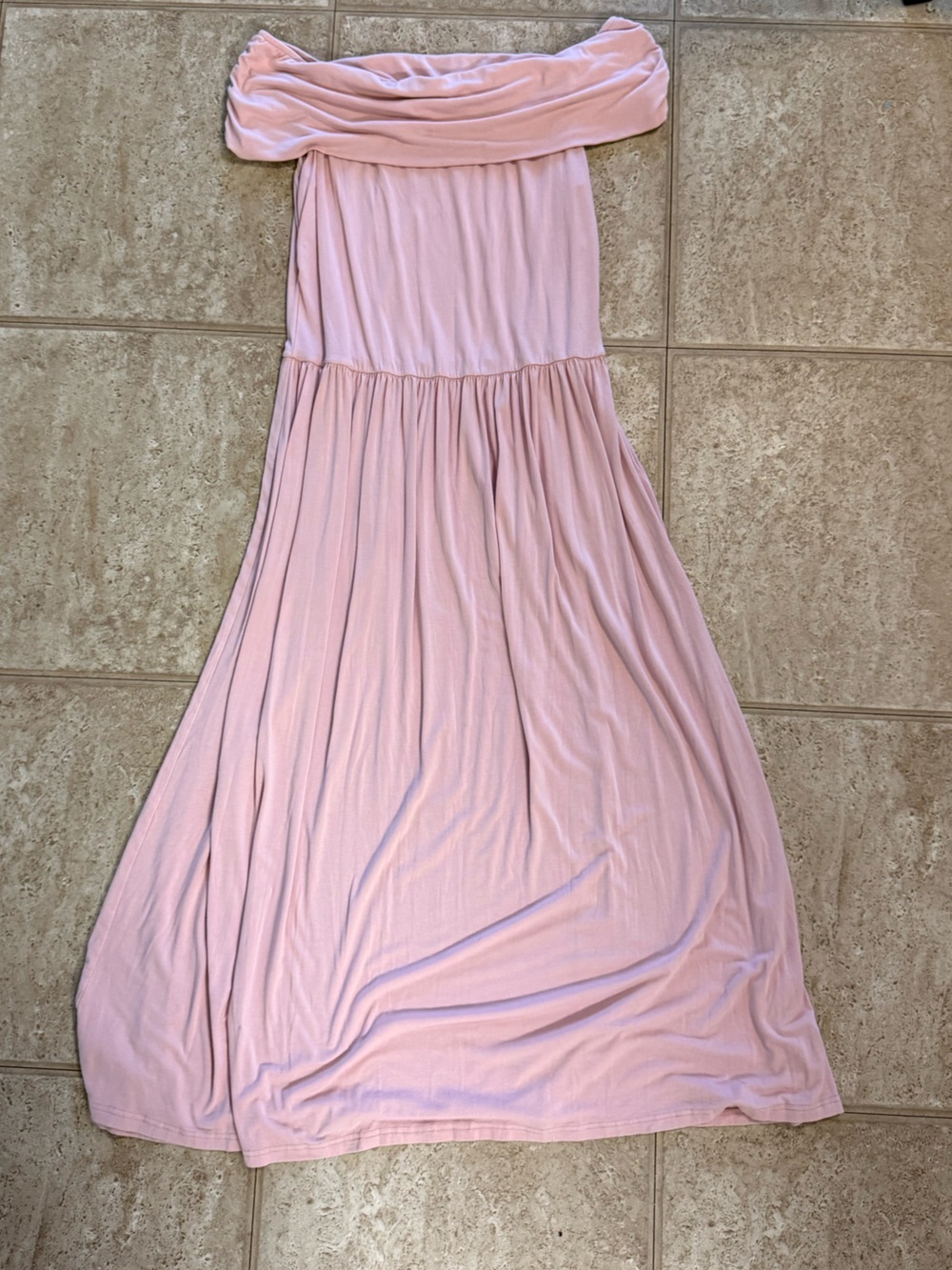 Women’s Pink Off-Shoulder Maxi Dress